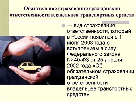 Обязанности и респонсивность владельцев транспортных средств