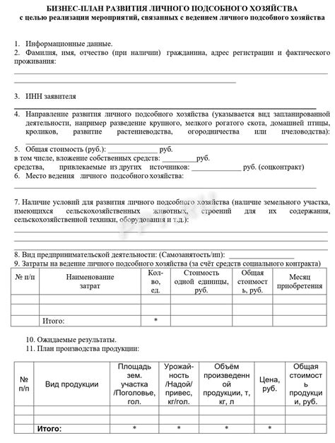 Основные направления деятельности, разрешенные на территории Личного подсобного хозяйства