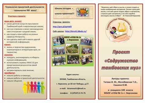 Примеры буклетов для проекта