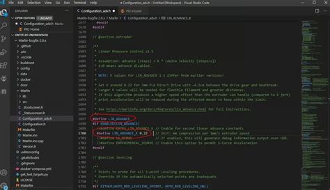 Шаг 3: Настройка Linear Advance в Marlin
